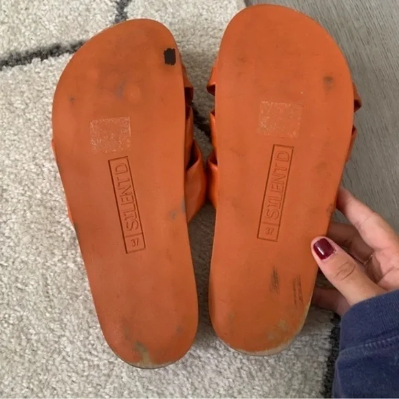 ✅ Silent D Sandals Helena Braided Slides in Orange - Picture 8 of 10